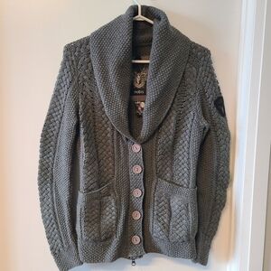 Nobis Shawl Collar button and zip cardigan